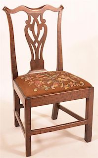 Pennsylvania Chippendale Walnut Side Chair.