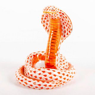Herend Porcelain Figurine, Cobra (Rust)