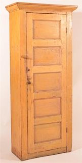 19th C. One Door Mustard Chimney Cupboard