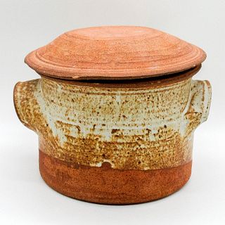 American Folk Art Ceramic Lidded Pot