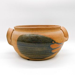 Vintage Art Pottery Stoneware Casserole Pot