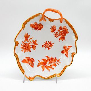 Herend Porcelain Leaf Tray, Fortuna Rust