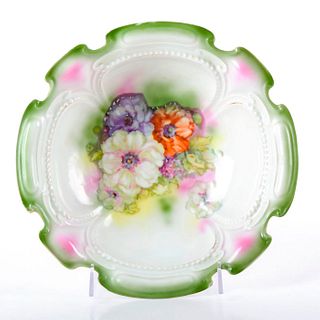 Antique Austrian Porcelain Bowl with Hand Painted Floral