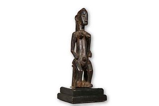 Dogon Female Statue – Hand Carved with Base 20" – Mali