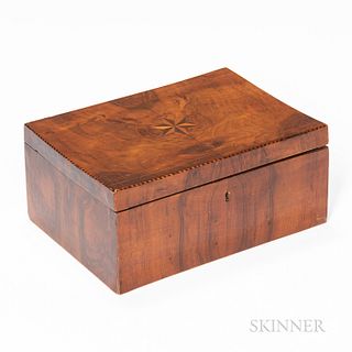 Star-inlaid Walnut Veneer Trinket Box
