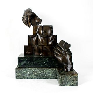 Ari Harpaz (Romanian/Israeli 1941-2008) Signed Bronze Sculpture, Harpaz Original