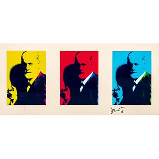 3 Sigmund Freud Pop Art Portraits, Style of Andy Warhol