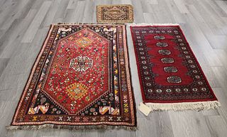 3 Antique Finely And Finely Hand Woven Carpets.
