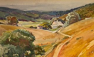 Rolf Stoll Watercolor, Cape Cod Hills