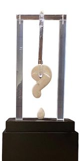 20thc. American Marble and Lucite Question Mark Sculpture