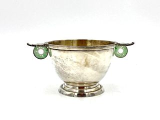 Gorham Sterling Silver and Jade Bowl