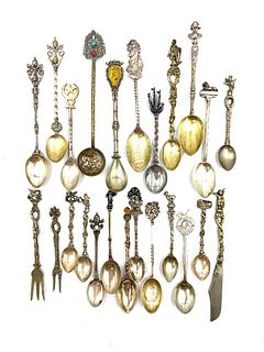 Lot of 24 Assorted Souvenir Spoons