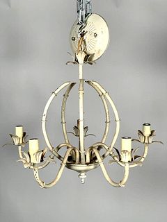 Painted Tole Bamboo Chandelier