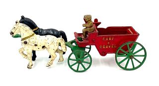 Two Cast Iron Horse Drawn Toys