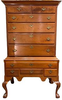 American Chippendale Walnut Highboy Chest, PA 