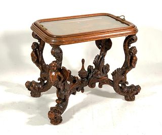 German Baroque Style Inlaid Tray Table, 19thc.