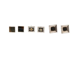 A group of Antonio Pineda silver and gemstone cufflinks