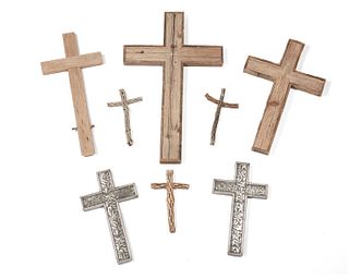 A group of devotional wood wall crosses