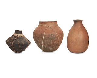 Three Mexican pottery jars