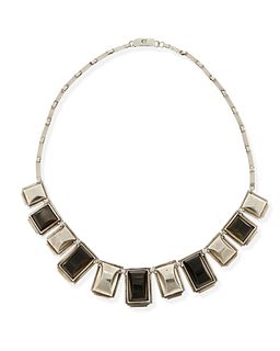 A Fred Davis silver and obsidian necklace