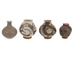 A group of Mata Ortiz pottery vessels