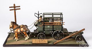 Miniature telephone and telegraph wagon model