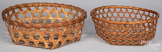 Two splint cheese baskets, 19th c.