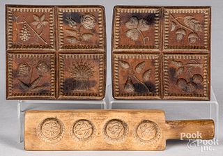 Two carved springerle boards, 19th c.