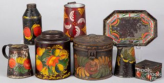 Group of tin toleware, 19th c.
