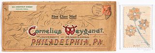 Pen and ink calligraphy envelope, dated 1940