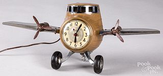 Session electric airplane novelty clock, 20th c.