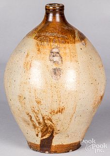 Massachusetts stoneware ovoid jug, early 19th c.