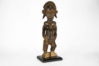 Wonderful Female Baule Statue 23" on Base – Ivory Coast