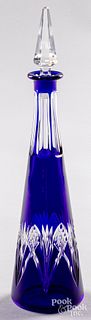 Cristal Nancy blue cut to clear decanter