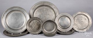 Pewter plates and chargers, 18th/19th c.