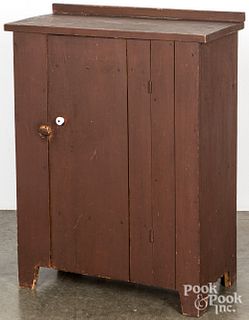 Small red painted cupboard, late 19th c.