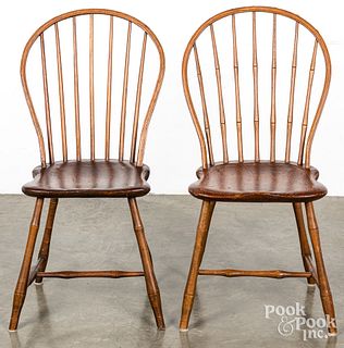 Two bowback Windsor chairs, ca.1820.