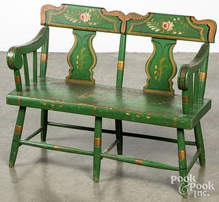 Pennsylvania painted child's settee, late 19th c.