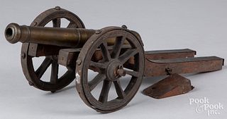 Miniature brass barrel cannon, 19th c.