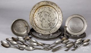 Pewter tablewares, 19th c.