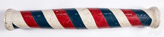 Painted barber pole, early 20th c.