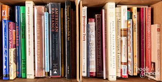 Collection of antique reference books.