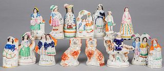 Collection of small Staffordshire figures, 19th c.