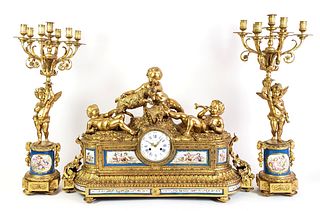 A Monumental 19th C. French Sevres Tiffany & Co. Gilt
