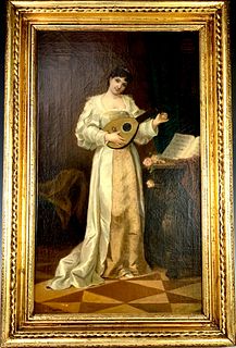 John Califano (1862-1946) "Lady with Mandolin"