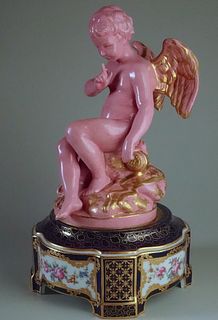 Sevres Porcelain Falconet Cupid L'amour Menacant