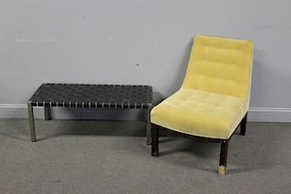 Midcentury Seating Lot Including Scoop Chair.