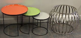 Modern Table Lot Including Nesting Tables.