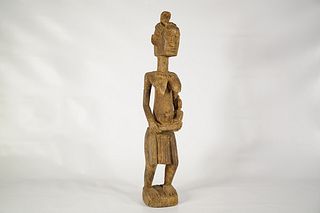 Graceful Female Bamana Maternity Figure 26" – Mali