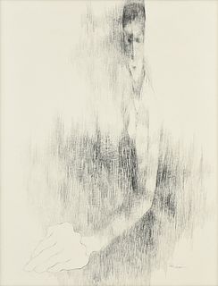 ROBIN CURTIS (American 20th Century) A DRAWING, "Female Figure,"